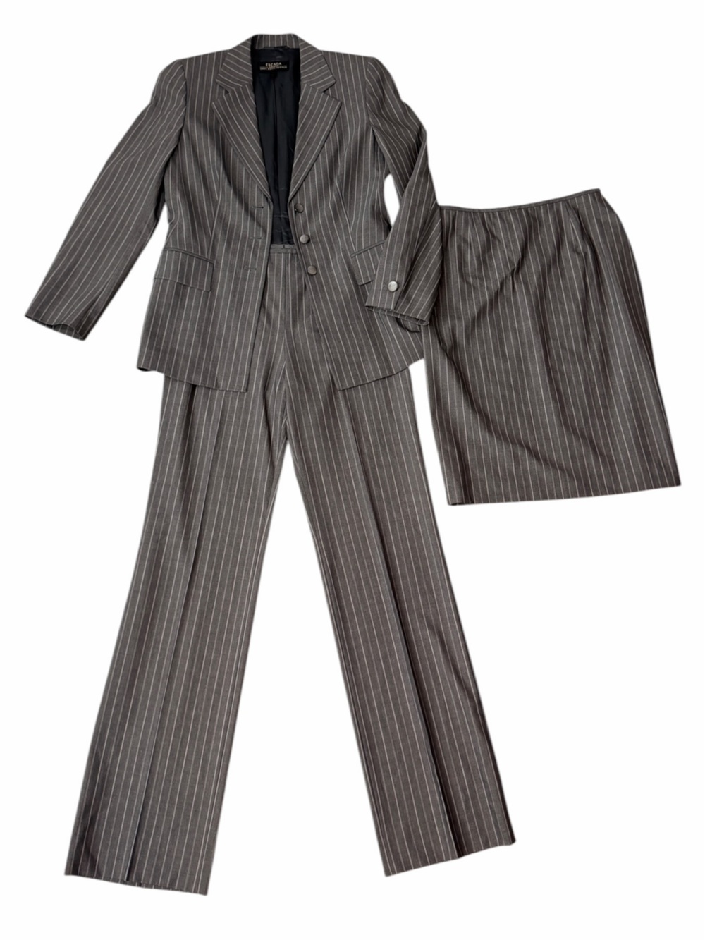 Vintage ESCADA for Saks Fifth Ave 3 Piece Pinstripe Suit Size 36 / US Small
